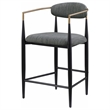 Pemberly Row Contemporary Fabric Upholstered Counter Chairs in Dark Gray