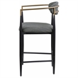 Pemberly Row Contemporary Fabric Upholstered Counter Chairs in Dark Gray