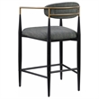 Pemberly Row Contemporary Fabric Upholstered Counter Chairs in Dark Gray