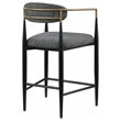 Pemberly Row Contemporary Fabric Upholstered Counter Chairs in Dark Gray