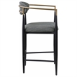 Pemberly Row Contemporary Fabric Upholstered Counter Chairs in Dark Gray