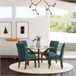 Pemberly Row Transitional Fabric Upholstered Side Chairs Teal Blue