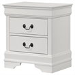 Pemberly Row 2-Drawer Rectangular Traditional Wood Nightstand in White