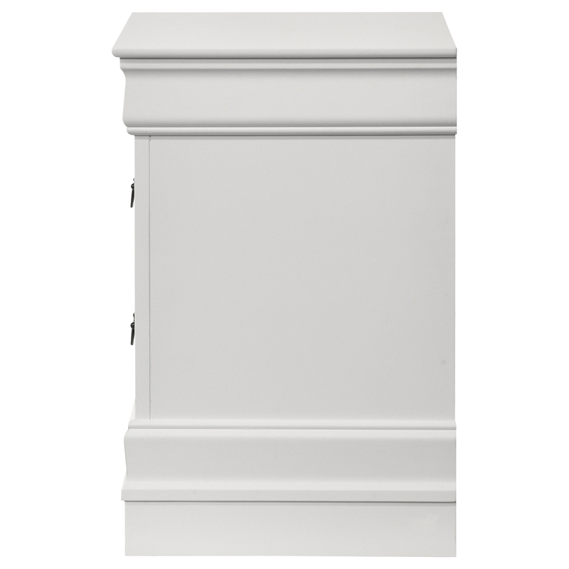 Pemberly Row 2-Drawer Rectangular Traditional Wood Nightstand in White