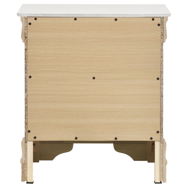 Pemberly Row 2-Drawer Rectangular Traditional Wood Nightstand in White