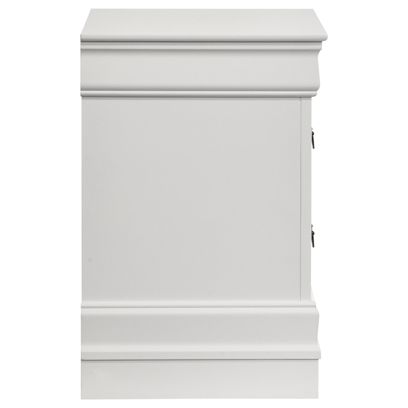 Pemberly Row 2-Drawer Rectangular Traditional Wood Nightstand in White