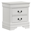Pemberly Row 2-Drawer Rectangular Traditional Wood Nightstand in White