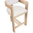 Pemberly Row Contemporary Counter Height Ultra Luxe Cream Velvet Stool