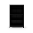 Pemberly Row Solid Pine Wood Classic Bookcase - Black Finish 48