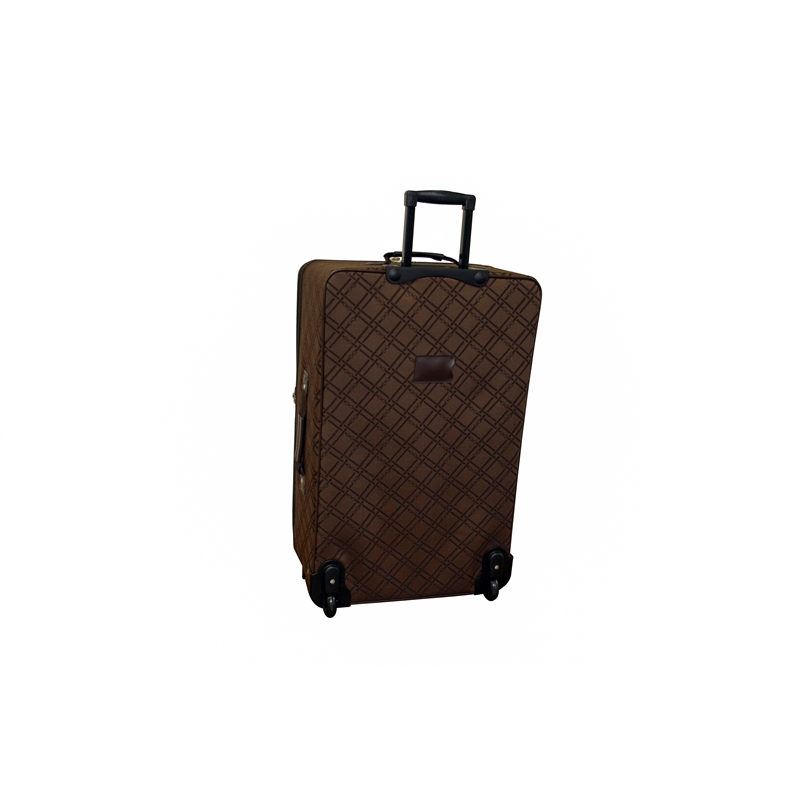 Pemberly Row Traditional Polyester 5-Piece Luggage Set in Chocolate