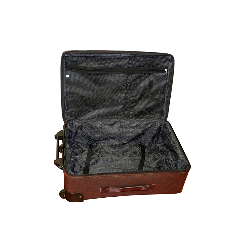Pemberly Row Traditional Polyester 5-Piece Luggage Set in Chocolate