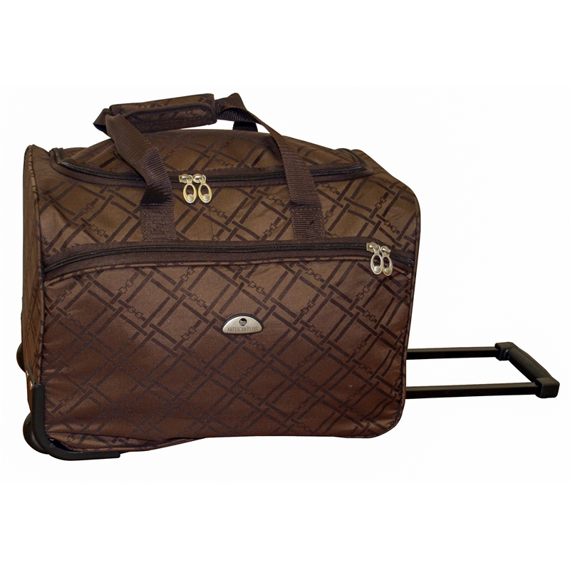 Pemberly Row Traditional Polyester 5-Piece Luggage Set in Chocolate