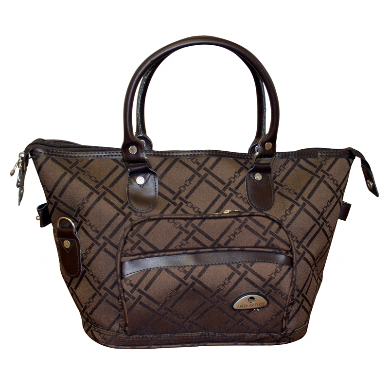 Pemberly Row Traditional Polyester 5-Piece Luggage Set in Chocolate