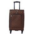 Pemberly Row Traditional Polyester 5-Piece Spinner Luggage Set in Brown