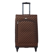 Pemberly Row Traditional Polyester 5-Piece Spinner Luggage Set in Brown