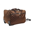 Pemberly Row Traditional Polyester 5-Piece Spinner Luggage Set in Brown