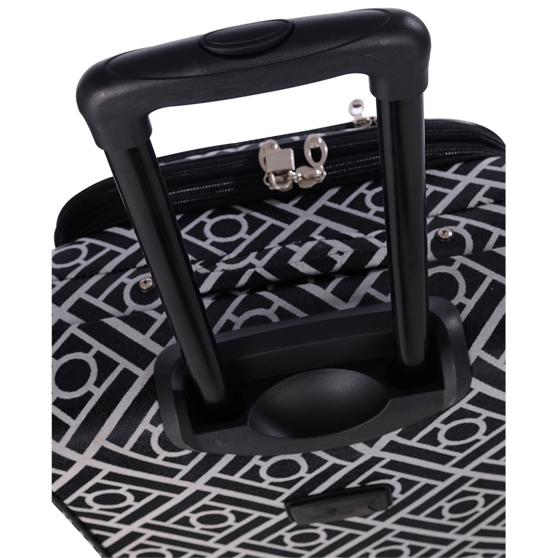 Pemberly Row Traditional Polyester 5-Piece Luggage Set in Black
