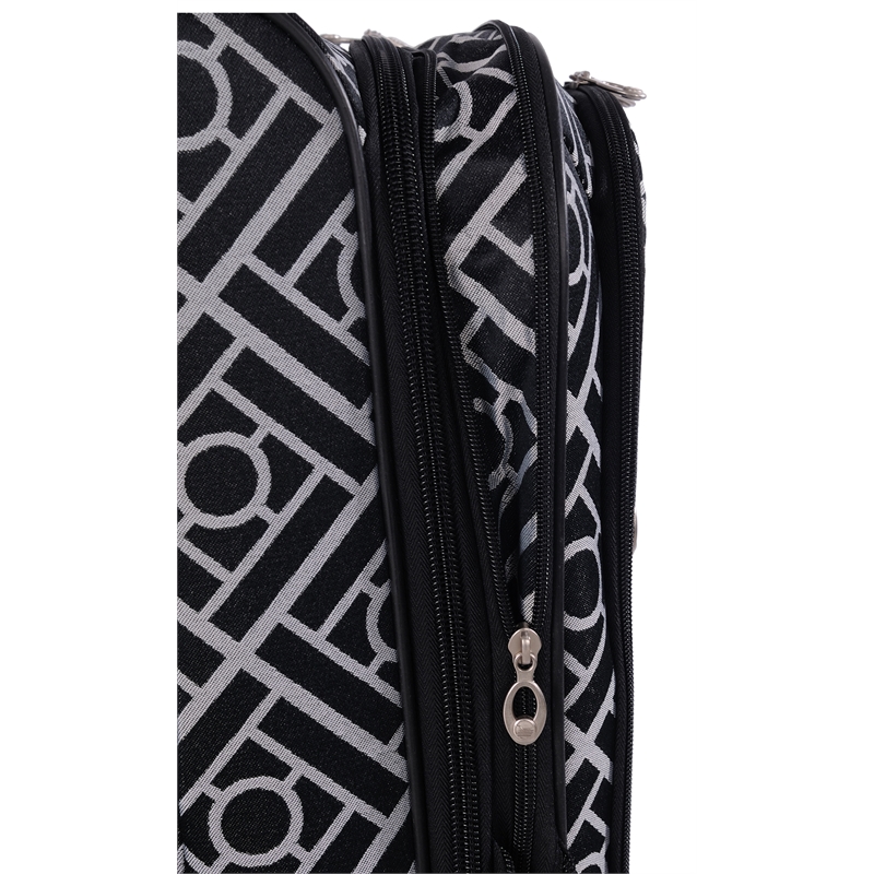 Pemberly Row Traditional Polyester 5-Piece Luggage Set in Black