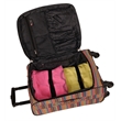 Pemberly Row Traditional Polyester 5-Piece Spinner Luggage Set in Pink