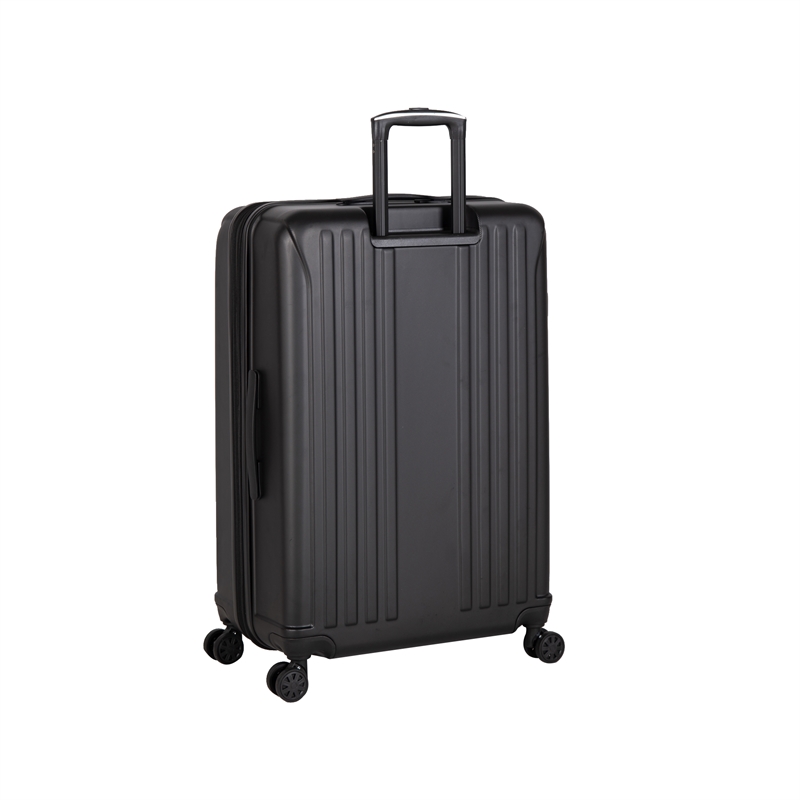 Pemberly Row Traditional Plastic 3-Piece Hardside Spinner Luggage Set in Black