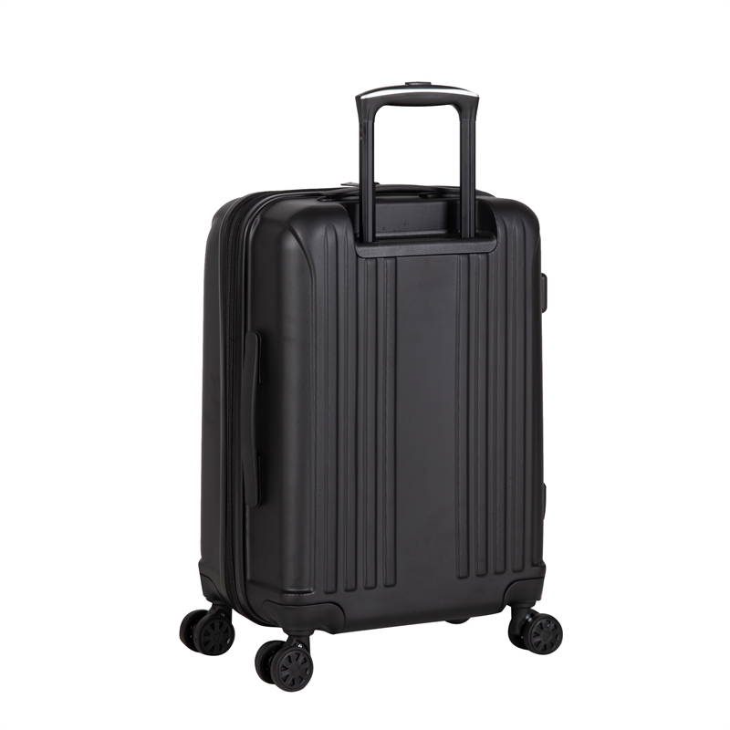 Pemberly Row Traditional Plastic 3-Piece Hardside Spinner Luggage Set in Black