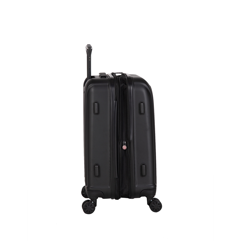 Pemberly Row Traditional Plastic 3-Piece Hardside Spinner Luggage Set in Black