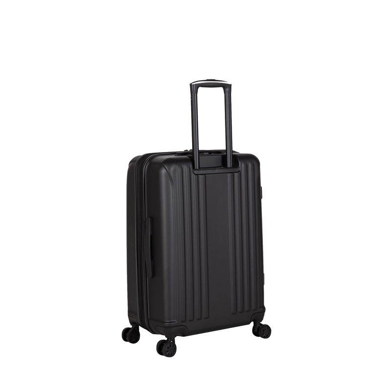 Pemberly Row Traditional Plastic 3-Piece Hardside Spinner Luggage Set in Black