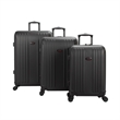 Pemberly Row Traditional Plastic 3-Piece Hardside Spinner Luggage Set in Black