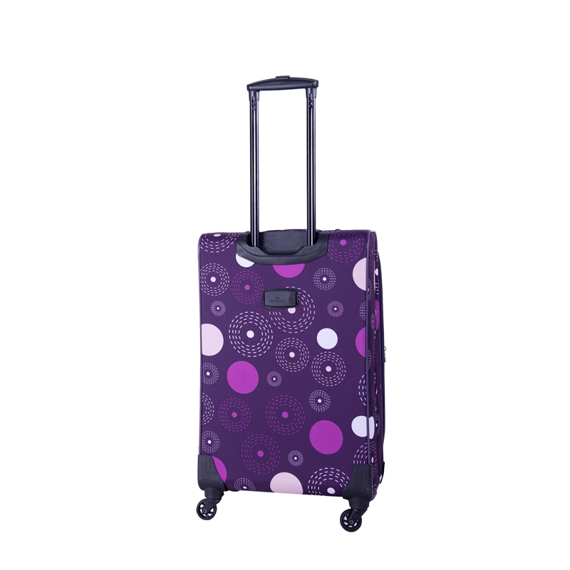 Pemberly Row Traditional Polyester 5-Piece Spinner Luggage Set in Purple