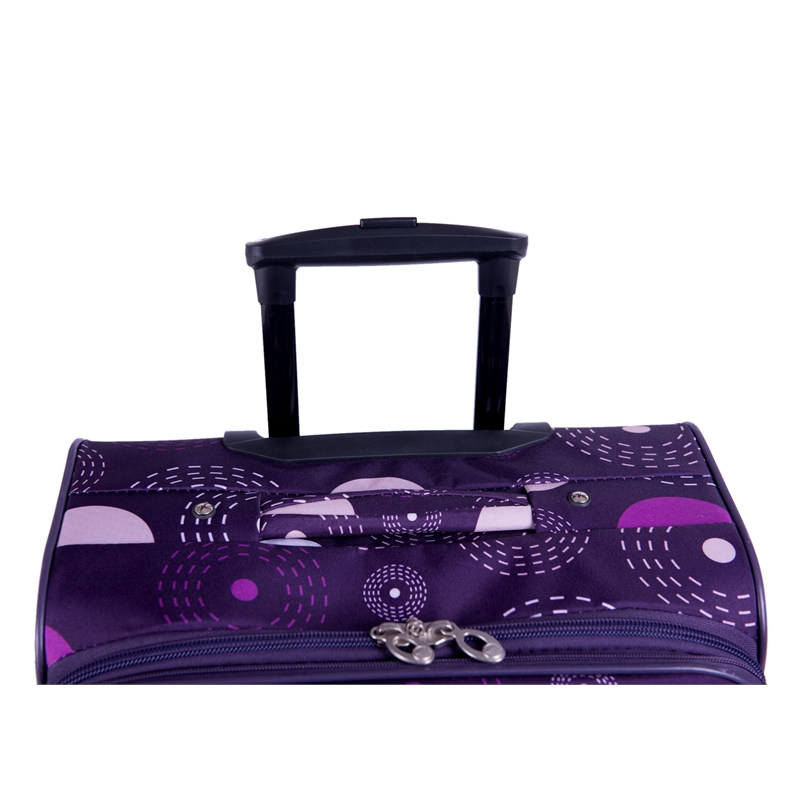 Pemberly Row Traditional Polyester 5-Piece Spinner Luggage Set in Purple