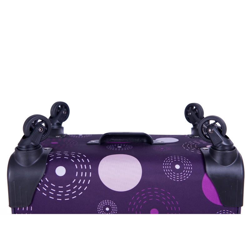 Pemberly Row Traditional Polyester 5-Piece Spinner Luggage Set in Purple