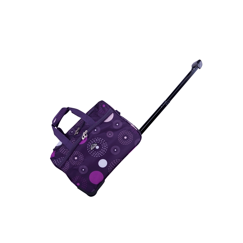 Pemberly Row Traditional Polyester 5-Piece Spinner Luggage Set in Purple