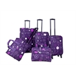Pemberly Row Traditional Polyester 5-Piece Spinner Luggage Set in Purple