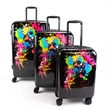 Pemberly Row Traditional Plastic 3-Piece Hardside Spinner Set in Multi-Color