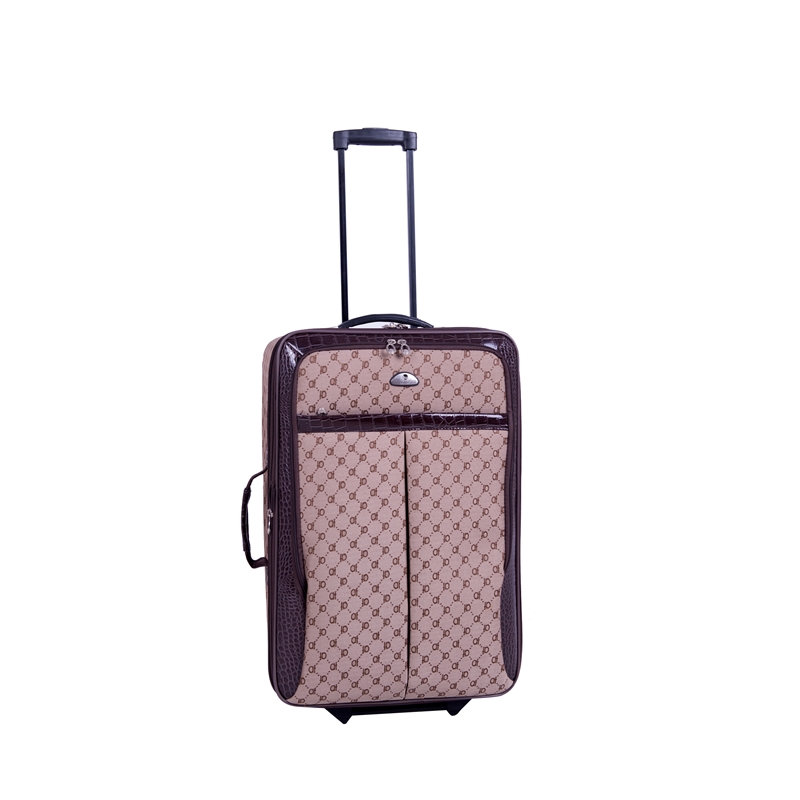 Pemberly Row Traditional Polyester 4-Piece Luggage Set in Brown