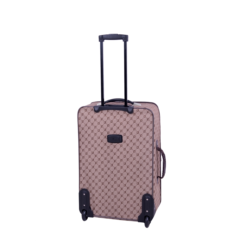 Pemberly Row Traditional Polyester 4-Piece Luggage Set in Brown