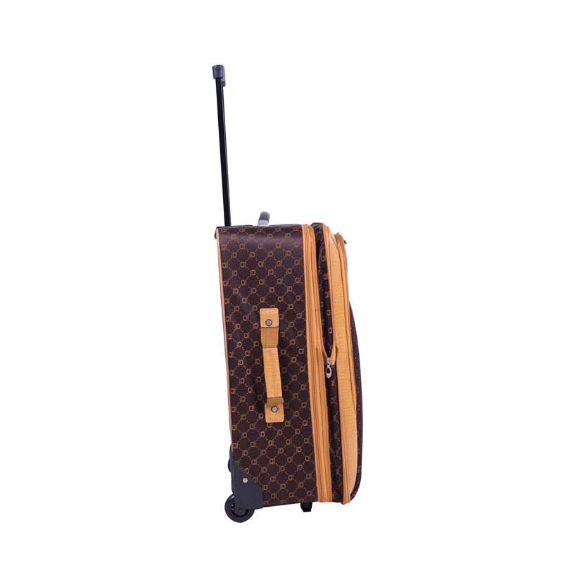 Pemberly Row Traditional Polyester 4-Piece Luggage Set in Chocolate