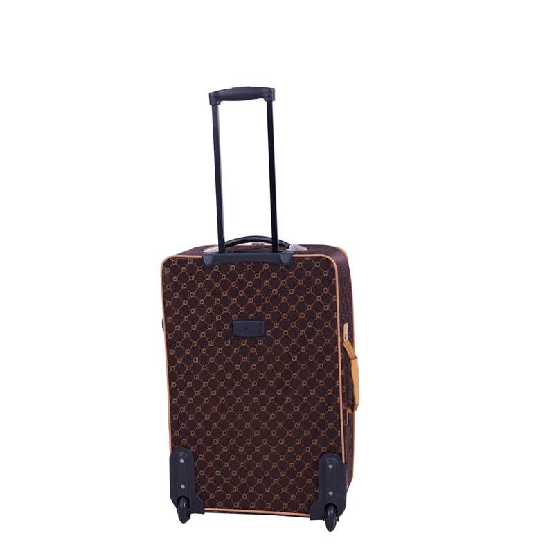 Pemberly Row Traditional Polyester 4-Piece Luggage Set in Chocolate