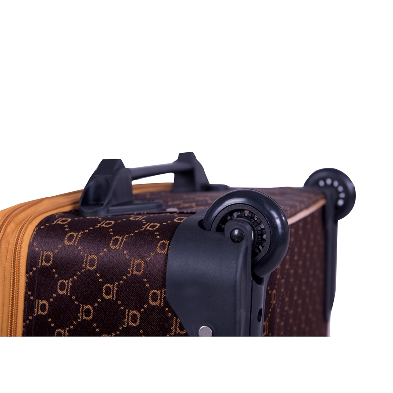 Pemberly Row Traditional Polyester 4-Piece Luggage Set in Chocolate