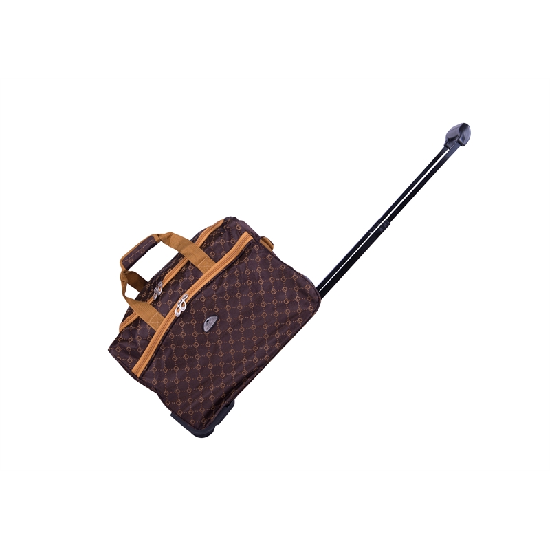 Pemberly Row Traditional Polyester 4-Piece Luggage Set in Chocolate