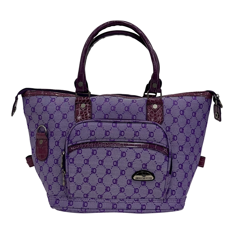 Pemberly Row Traditional Polyester 4-Piece Luggage Set in Purple