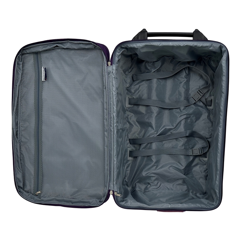 Pemberly Row Traditional Polyester 4-Piece Luggage Set in Purple