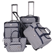 Pemberly Row Traditional Polyester 4-Piece Luggage Set in Navy