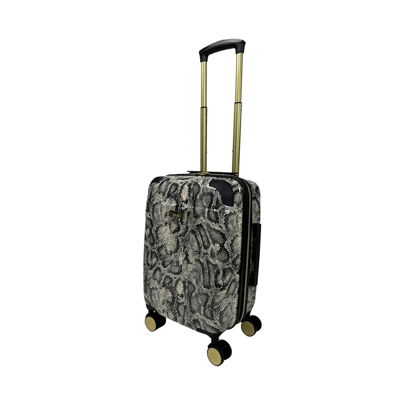 Pemberly Row Traditional Plastic Python 3-Piece Hardside Spinner Set in Gray