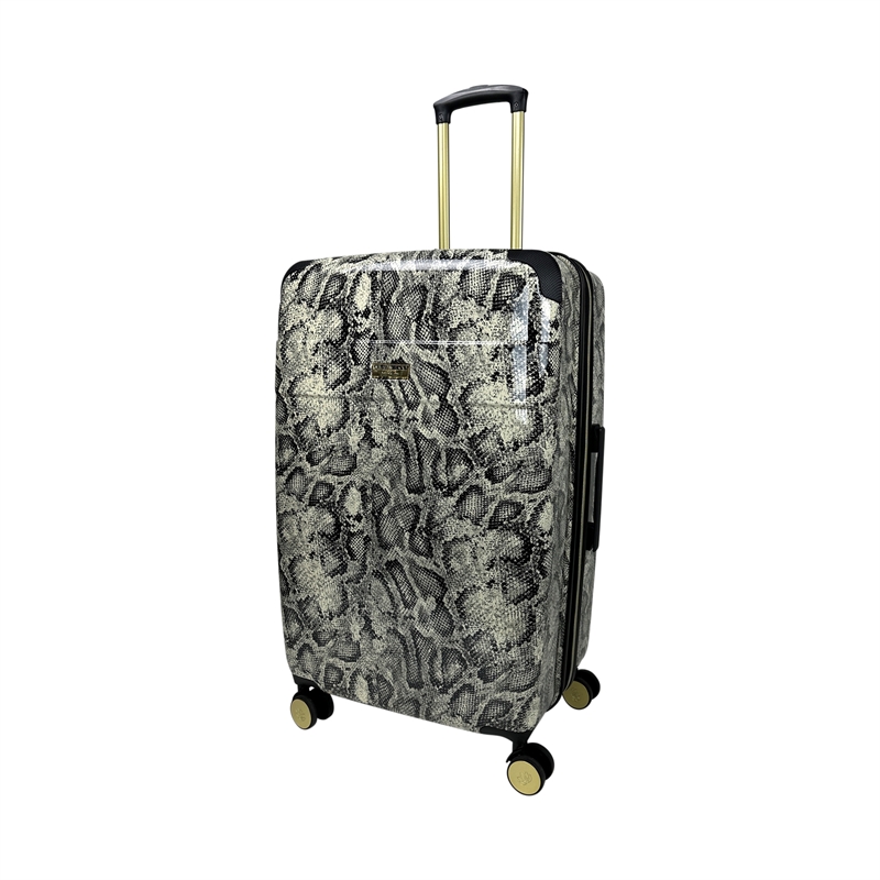 Pemberly Row Traditional Plastic Python 3-Piece Hardside Spinner Set in Gray