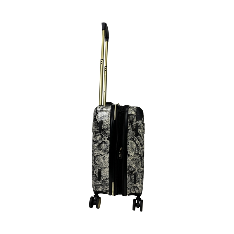Pemberly Row Traditional Plastic Python 3-Piece Hardside Spinner Set in Gray