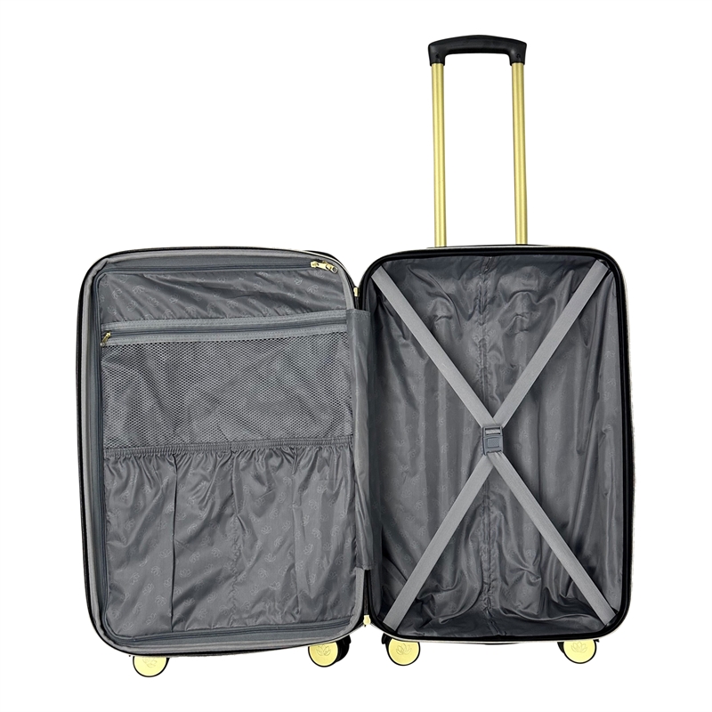 Pemberly Row Traditional Plastic Python 3-Piece Hardside Spinner Set in Gray
