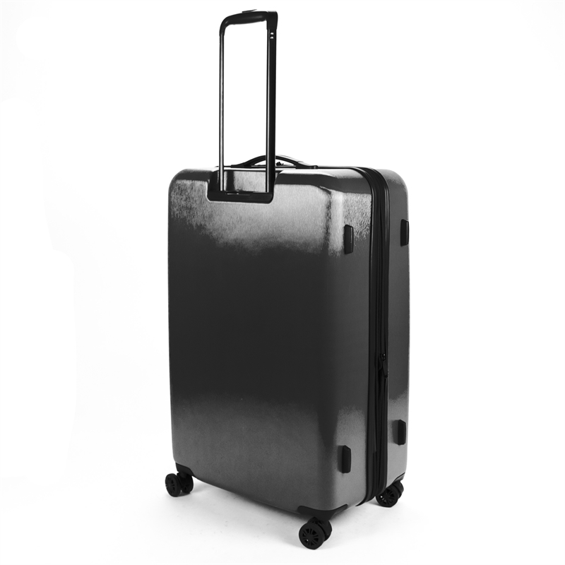 Pemberly Row Traditional Plastic 3-Piece Hardside Spinner Set in Charcoal