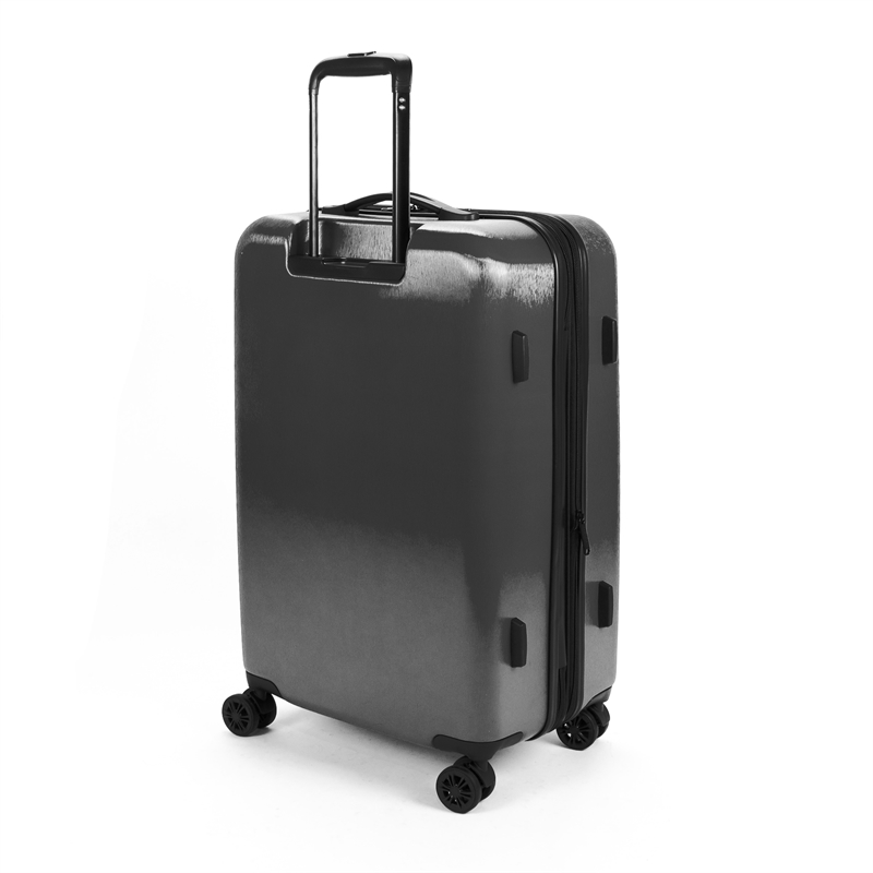 Pemberly Row Traditional Plastic 3-Piece Hardside Spinner Set in Charcoal