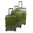 Pemberly Row Traditional Plastic 3-Piece Hardside Spinner Set in Olive